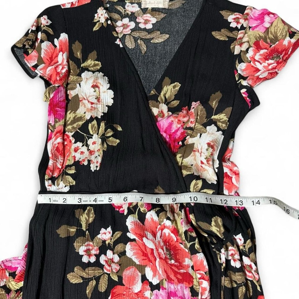 Altar'd State Black and Pink Floral High Low Dress, bohemian - Picture 4 of 8